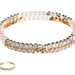 Crystal Pearly Stackable Bracelet Duo